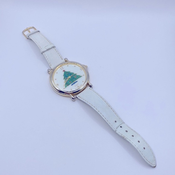 Working! Servon Christmas Tree Watch Genuine Leather Band - Picture 1 of 11